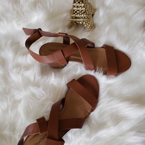 Tan heel sandles
